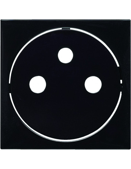 Enjoliveur PC affleurante 2P+T - noir HAGER WXD106N