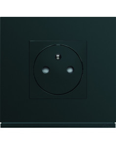 Enjoliveur PC affleurante 2P+T - noir HAGER WXD106N 2