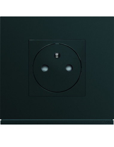 Enjoliveur PC affleurante 2P+T - noir HAGER WXD106N