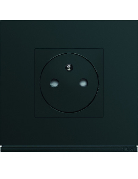 Enjoliveur PC affleurante 2P+T - noir HAGER WXD106N