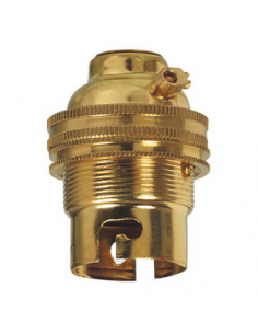 Douille pour ampoule B22 avec bague sortie de câble droite laiton LEGRAND 097100