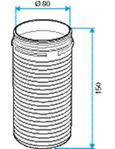 Rallonge Plastique D.80mm L.150mm Blanche ALDES 11023046 2