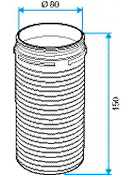 Rallonge Plastique D.80mm L.150mm Blanche ALDES 11023046