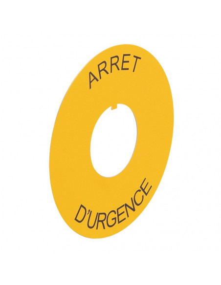 Etiquette Osmoz pour arrêt d'urgence Ø60 avec marquage ARRET D'URGENCE jaune LEGRAND 024174