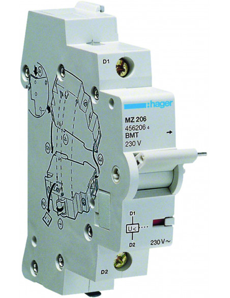 Bobine manque tension 230V AC HAGER MZ206
