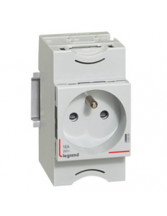 Prise de courant modulaire avec terre 10A et 16A 2,5 modules LEXIC LEGRAND 092782