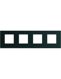 Plaque gallery plastique peint 4 postes horizontale 71mm night HAGER WXP0214