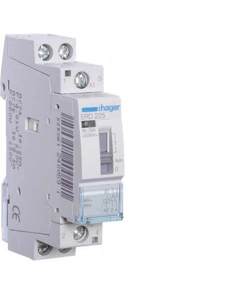 Contacteur à commande manuelle 25A 2F 24V HAGER ERD225