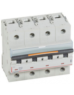 Disjoncteur DX³ 25kA arrivée haute et départ bas à vis 4 Pôles 400V~ 32A courbe D 6 modules LEGRAND 409849 2