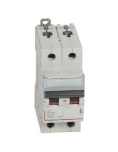 Disjoncteur DX³6000 arrivée haute départ bas à vis 2 Pôles 230V~ à 400V~ 10A courbe D 2 modules LEGRAND 408014 2