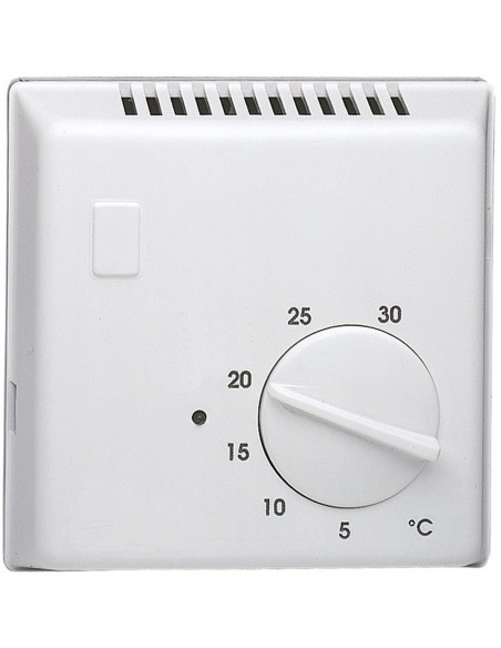 Thermostat d'ambiance bi-métal chauffage eau chaude contact à ouverture (NF) et interrupteur On/Off 230V HAGER 25615