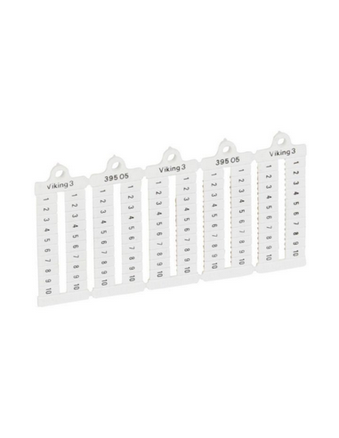 100 Plaques repères à lecture horizontale pour bloc de jonction viking 3 pas 5 mm avec chiffres 1 à 10 LEGRAND 039505