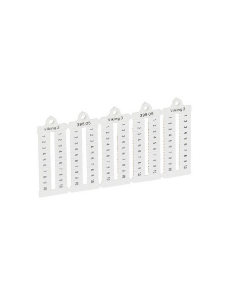 100 Plaques repères à lecture horizontale pour bloc de jonction viking 3 pas 5 mm avec chiffres 1 à 10 LEGRAND 039505