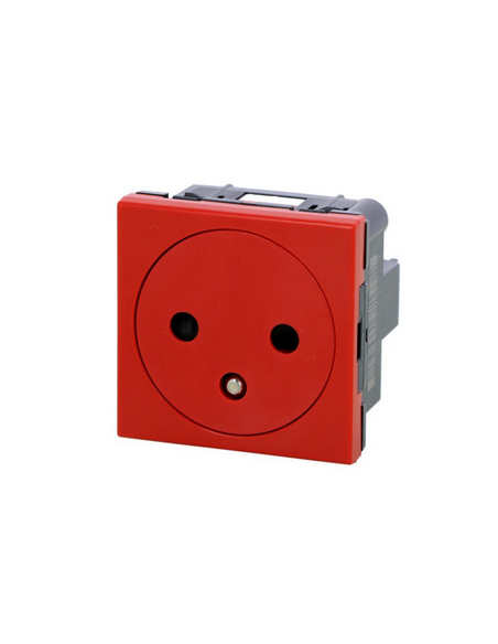 Prise de courant 2P+T Surface Mosaic 2 modules avec connexion par bornes automatiques - rouge antimicrobien LEGRAND 077133