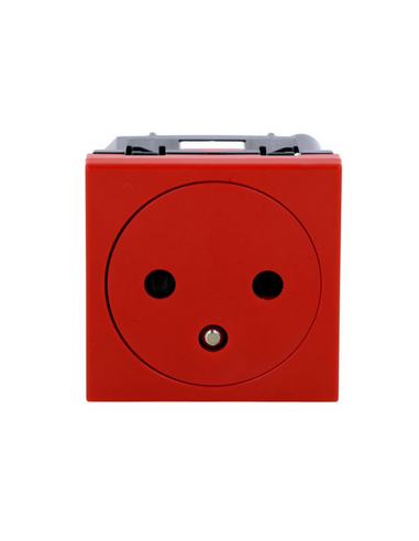 Prise de courant 2P+T Surface Mosaic 2 modules avec connexion par bornes automatiques - rouge antimicrobien LEGRAND 077133