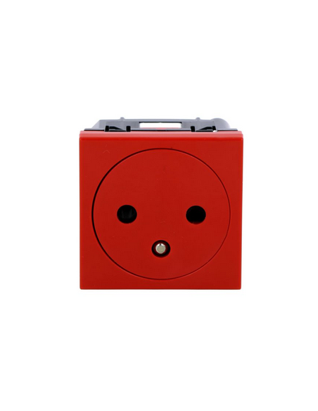 Prise de courant 2P+T Surface Mosaic 2 modules avec connexion par bornes automatiques - rouge antimicrobien LEGRAND 077133