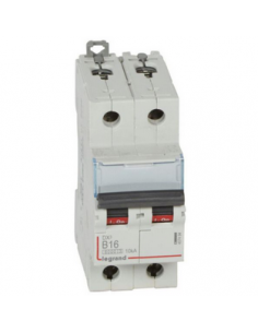 Disjoncteur DX³6000 10kA arrivée haute et départ bas à vis 2 Pôles de 230V~ à 400V~ 16A courbe B 2 modules LEGRAND 407494 2