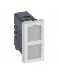 Voyant antimicrobien double 12V à 24V 0,2W Mosaic 1 module avec 4 étiquettes de couleur LEGRAND 078552