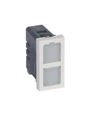 Voyant antimicrobien double 12V à 24V 0,2W Mosaic 1 module avec 4 étiquettes de couleur LEGRAND 078552