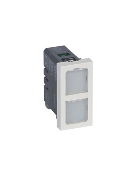 Voyant antimicrobien double 12V à 24V 0,2W Mosaic 1 module avec 4 étiquettes de couleur LEGRAND 078552