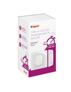Prêt-à-Poser connectable Céliane va-et-vient sans micro-module avec commande Self-e sans fils, sans pile Blanc LEGRAND CB5404 2