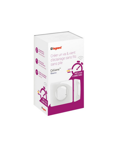 Prêt-à-Poser connectable Céliane va-et-vient sans micro-module avec commande Self-e sans fils, sans pile Blanc LEGRAND CB5404