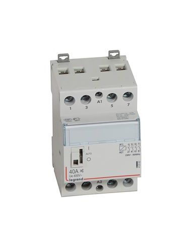 Contacteur de puissance CX³ silencieux bobine 230V 4 Pôles 400V 40A 4 à Fermeture 3 modules LEGRAND 412562