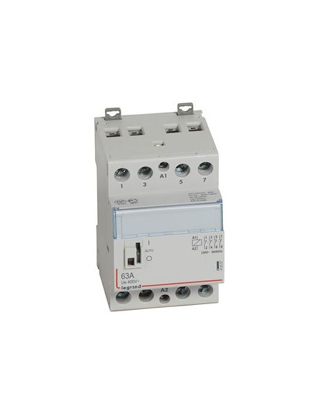 Contacteur de puissance CX³ bobine 230V~ 4 Pôles 400V~ 63A 4O 3 modules à manette LEGRAND 412557