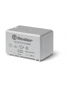Relais de puissance CI 2RT 30A 12V DC doubles picots AgSnO2 FINDER 662290124000