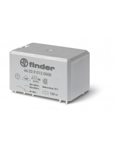 Relais de puissance CI 2NO 30A 24V DC intervalle contacts ? 1,5mm AgSnO2 FINDER 662290244600