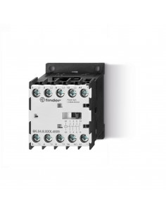 Mini contacteur 24V DC 3NO 9A 400V AC3 4kW AC3 + 1NC miroir 2A 400V AC15 FINDER 6K0490244709PAS