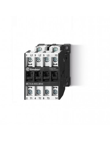 Contacteur 230V AC 4NO 18A 400V AC3 7,5kW + 1NO 2A 400V AC15 FINDER 6K1482304818PAS