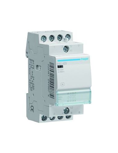 Contacteur sans commande manuelle 25A 4F 230V HAGER ESC425