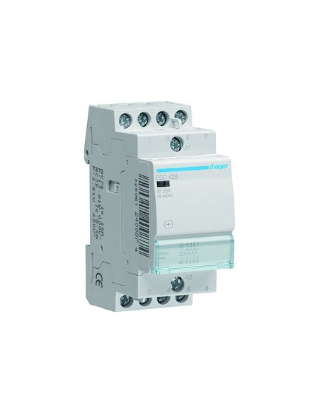 Contacteur sans commande manuelle 25A 4F 230V HAGER ESC425