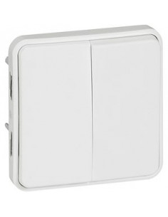 Double va-et-vient composable blanc Artic antimicrobien 10 AX 250 V LEGRAND PLEXO 070726