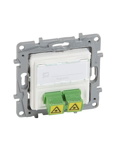Prise optique Niloé 2 traversées SC/APC simplex avec volet de protection Pur LEGRAND 664779
