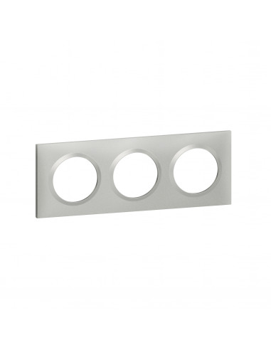 Plaque carrée dooxie 3 postes finition effet aluminium LEGRAND 600853