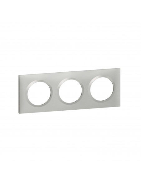 Plaque carrée dooxie 3 postes finition effet aluminium LEGRAND 600853