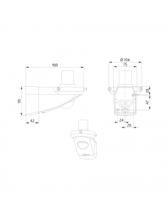 ALC-B-360 SLU Noir Pied Support de Globe ALC-B/-K LUXOMATIC 91321 2