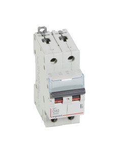 Disjoncteur DX³6000 10kA arrivée haute et départ bas à vis 2 Pôles 400V 40A courbe D 2 modules LEGRAND 408019 2