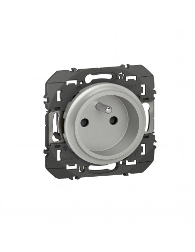 Prise de courant easyréno 2P+T faible profondeur dooxie 16A finition alu LEGRAND 600428