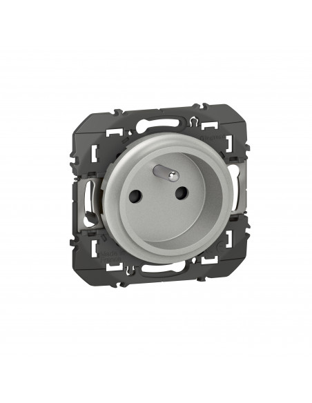 Prise de courant easyréno 2P+T faible profondeur dooxie 16A finition alu LEGRAND 600428