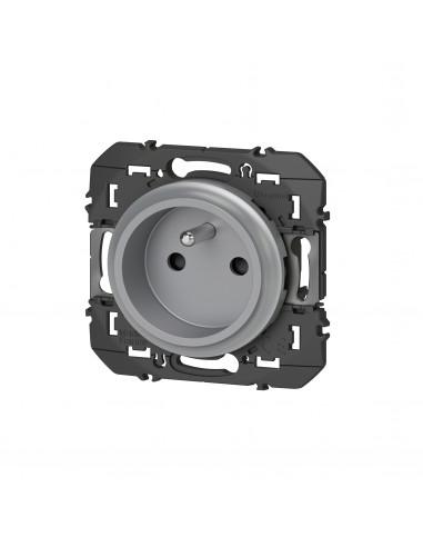 Prise de courant easyréno 2P+T faible profondeur dooxie 16A finition alu LEGRAND 600428