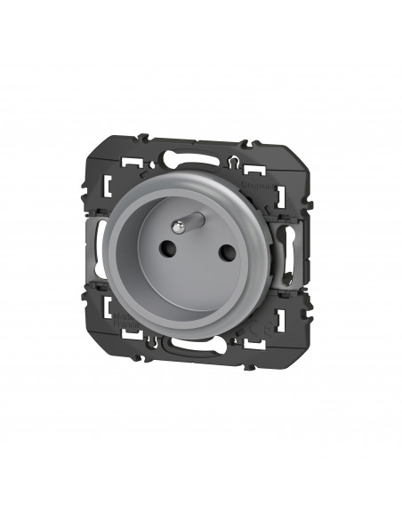 Prise de courant easyréno 2P+T faible profondeur dooxie 16A finition alu LEGRAND 600428