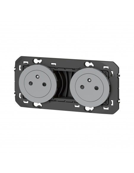 Double prise de courant 2P+T Surface dooxie 16A pré-câblées finition alu LEGRAND 600432