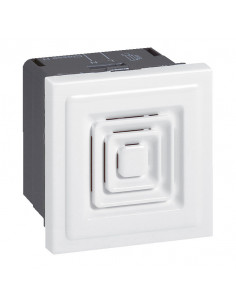Sonnerie à timbre électronique 80dB à 1m Mosaic 2 modules tension 12V, 24V ou 48V continu blanc LEGRAND 076642