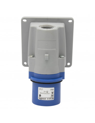 Fiche inclinée saillie P17 IP44 16A de 200V à 250V 2P+T LEGRAND 057584