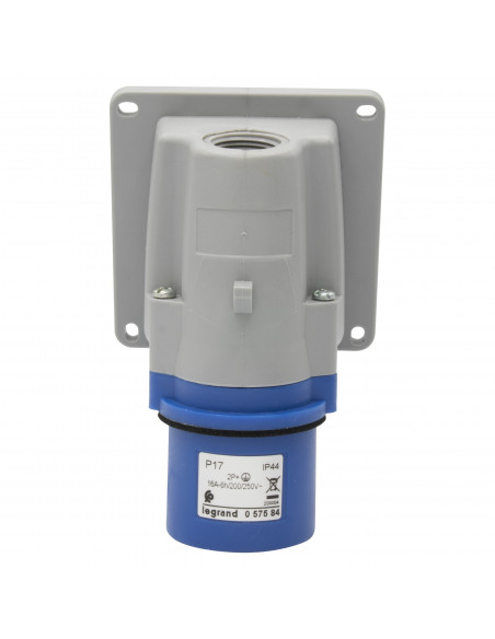 Fiche inclinée saillie P17 IP44 16A de 200V à 250V 2P+T LEGRAND 057584