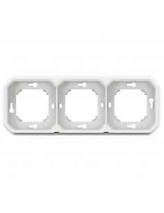 Support plaque encastré 3 postes montage horizontal/vertical Plexo blanc LEGRAND 069698L