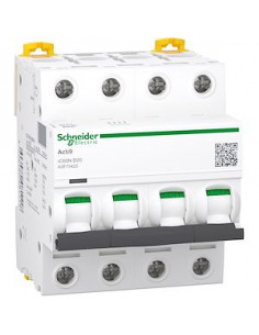 Acti9 iC60N disjoncteur 4 Pôles 20A courbe D SCHNEIDER A9F75420